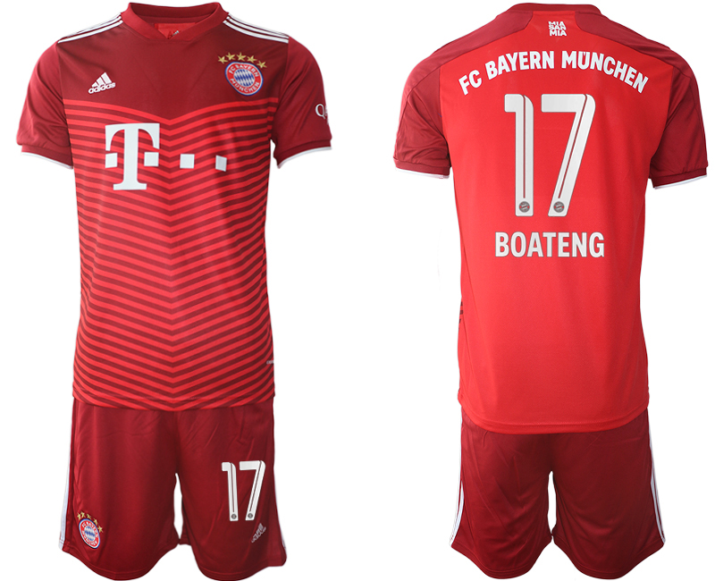 Men 2021-2022 Club Bayern Munich home red #17 Soccer Jersey